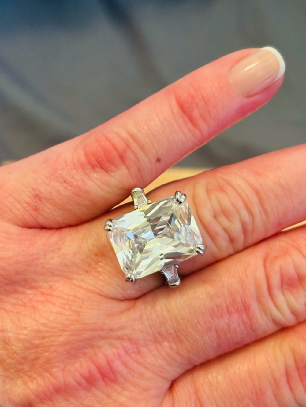 Classic four carat Moissanite diamond size 7